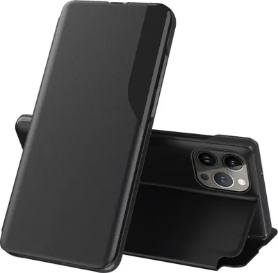 Produktbild von König Design Hülle kompatibel mit Apple iPhone 15 Pro Max Kunstleder Handyhülle - Handy Case Schwarz