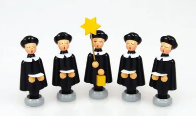 Produktbild von Holzfiguren 5 Kurrendefiguren bunt  BxHxT 1,5x3,5x1,5cm NEU