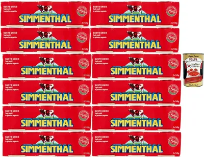 Produktbild von Simmenthal Rindfleisch in pflanzlicher Gelatine 12 x 3x140g Familienvorrat, zarte ausgewählte Stücke, perfekt für Salate & Snacks, proteinreich + Italian Gourmet polpa