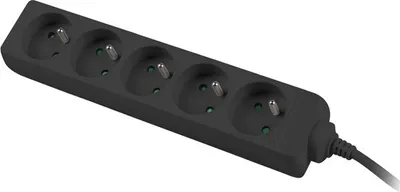 Produktbild von PremiumCord Verlängerungskabel 230V 3m 5 Steckdosen, schwarz