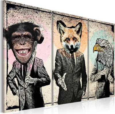 Image de Tableau mural moderne 020116- 35 (120x80) - 3 pièces Photographie sur toile intissé Photo Décoration murale Tableaux Impression artistique Animaux