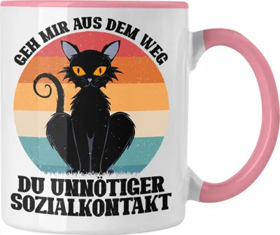 Produktbild von Trendation - Geh Mir Aus Dem Weg Du Unnötiger Sozialkontakt Geschenk Tasse Lustiger Spruch (Rosa)