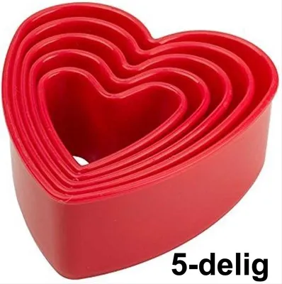 Produktbild von CHPN - Teigform - Set mit 5 Stück - Herzform - Formen - Backformen - Herzbackform - Backen - Kekse backen