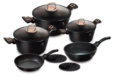 Zdjęcie produktu dla BERLINGERHAUS Black Rose Collection 10-częściowy serwis obiadowy z marmurowym wykończeniem BH-8168
