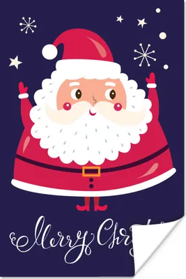 Produktbild von MuchoWow® Poster Weihnachtsmann - Weihnachten - Zitate - Frohe Weihnachten - Schnee 40x60 cm - Plakate für die Wand - Poster Babyzimmer