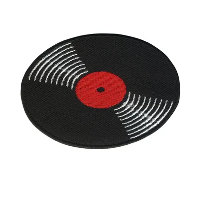 Produktbild von Aufnäher - Schallplatte - rot und schwarz - Patch