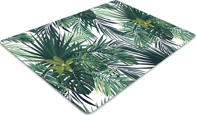 Produktbild von Stuhlunterlage Bürostuhlunterlage 120 cm x 90 cm Bodenmatte Bürostuhlunterlage - Tropische Blätter