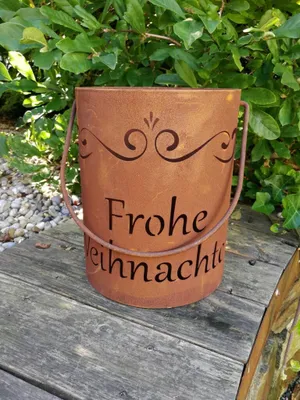 Produktbild von Edelrost Windlicht Frohe Weihnachten Edelrost Windlicht Frohe Weihnachten - 26 cm