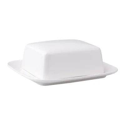 Obrázok produktu pre Nádoba na maslo s vekom 18,8 x 15,6 cm biely porcelán