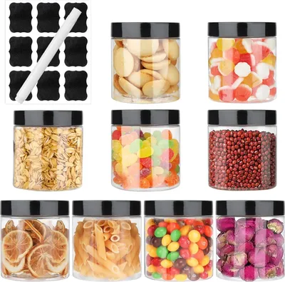 Produktbild von Vorratsbehälter mit Deckel, 9 Stück Küchenlagerbox, 250 ml Kunststoffbehälter zur Aufbewahrung, luftdichte Vorratsbehälter für Getreide, Reis, Mehl, Müsli