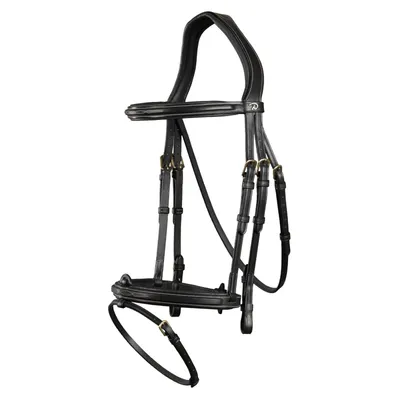 Produktbild von Dy´on Trense mit kombiniertem Reithalfter D Collection Trensenzaum Schwarz