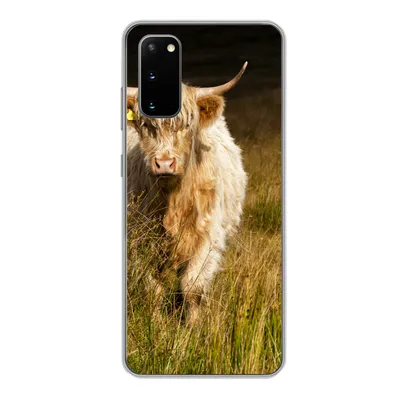Produktbild von MuchoWow® Handyhülle Schutzhülle Hülle für Samsung Galaxy S20 Schottische Highlander - Licht - Gras - Tiere Silikon Softcase Handy Hülle - Bild