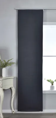 Produktbild von Flächenvorhang mit Paneelwagen HxB 245x60 cm Dunkelgrau 100% Verdunkelung Blackout »München Dark« Paneelwagen Leinenbindung 202410P