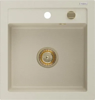 Produktbild von Mexen Vito 1-Becken-Granit-Spüle 520 x 490 mm, Beige, Siphon Gold - 6503521000-69-G