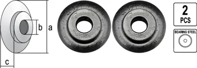 Produktbild von Ersatzrad Schneidrad für Rohrabschneider 18 x 6 x 4,8 mm 2 Stück passt für YT-22338, Ausführung:18x6.0x4.8mm 2Stk. (f. YT-22338)