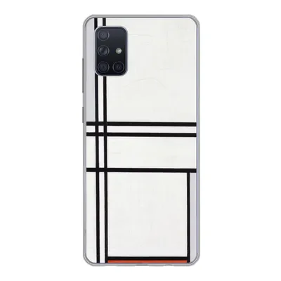 Produktbild von MuchoWow® Handyhülle Schutzhülle Hülle für Samsung Galaxy A71 Komposition 1 mit Rot und Grau - Piet Mondrian Silikon Softcase Handy Hülle - Kartenbesitzer