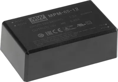 Immagine prodotto di MEAN WELL MPM-65-15 Alimentatore e convertitore di tensione per interni 65 W nero (MPM-65-15)