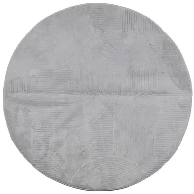 Produktbild von vidaXL Teppich IZA Kurzflor Skandinavischer Look Grau Ø 100 cm