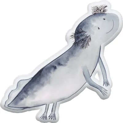 Produktbild von Mr. & Mrs. Panda Plüschtier Kissen Axolotl Schwimmen 70 cm - Weiß - Geschenk, Lurch, Kuscheltier, Zierkissen, Dekokissen, glücklich, Probleme, Plüschkissen, Optimistisch