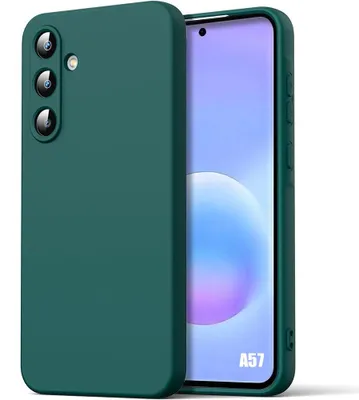 Image de Coque pour Samsung Galaxy A57 5G, Protection Silicone Liquide Souple Slim Anti-Rayures Vert Nuit