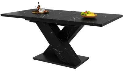 Immagine prodotto di Tavolo da pranzo allungabile - Tavolo da cucina telescopico - Design moderno - MDF - Per 6-8 persone - Nero