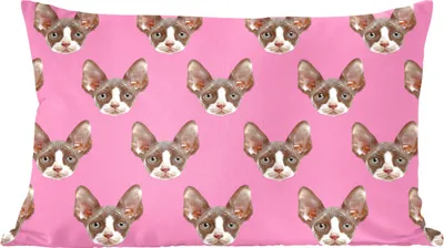 Produktbild von MuchoWow® Zierkissen Sofakissen Wohnzimmer Dekokissen 60x40 cm Haustier - Rosa - Muster - Kopfkissen - Polster mit Foto