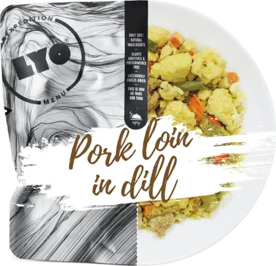 Produktbild von Lyophilisat - Lyofood Schweinelende in Dill mit Gemüse 500g