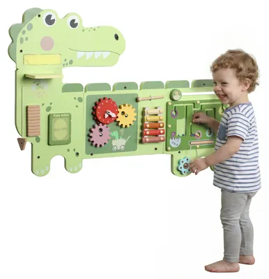 Produktbild von AIYAPLAY Montessori Motorikbrett Holz Busy Board Dinosaurier ab 2 Jahr