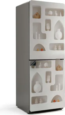 Produktbild von Modernistische Nischen in der Wand – Magnetische Kühlschrank Abdeckung – Dekorfolie magnetisch Küche – Kühlschrank Magnet Deko – selbstklebende Magnettafel – Magnetfolie für Kühlschranktür – 70x190 cm