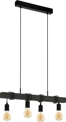 Produktbild von EGLO LED Hängelampe Townshend, 4-flammige Vintage Pendelleuchte über Esstisch, Deckenlampe hängend Industrial, Esszimmerlampe, E27