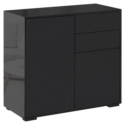 Immagine prodotto di Mobiletto Multiuso 79x36x74 cm 2 Cassetti 2 Armadi Nero