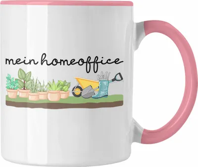 Produktbild von Trendation - Mein Homeoffice Tasse Gärtner Geschenk Rentner Rentnerin Lustig Hobbygärtner Geschenkidee (Rosa)