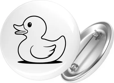 Produktbild von Huuraa Button Gummiente Silhouette 59mm rund mit Sicherheitsnadel Ansteckbutton Geschenkidee