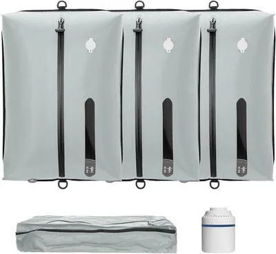 Produktbild von Famanu Vakuumverpackungsbeutel für Reisebekleidung mit Pumpe - 3 Beutel für Koffer/Rucksack - wasserfest - Organizer für Koffer