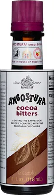 A product shot of Angostura Cocoa Bitters.