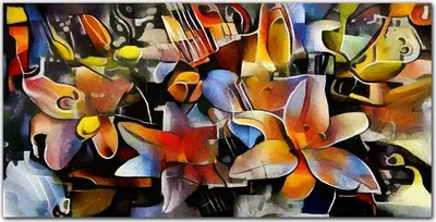 Produktbild von Coloray Küchenrückwand 100x50 Spritzschutz aus Glas - moderne Blumen