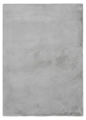 Immagine prodotto di Tappeto Padiro in morbida lana ad alto pelo, 120 x 170 cm, color grigio chiaro, design moderno e tinta unita, adatto per pavimenti riscaldati, realizzato in poliestere e cotone, Immagine generata dall'IA