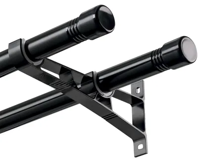 Immagine prodotto di Aste per tende doppie - Aste nere estensibili da 36 a 332 cm