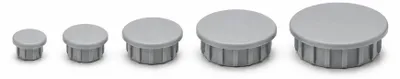 Immagine prodotto di Tappi di copertura LogistSystem per fori di Ø 15 mm - Grigio RAL 7040 | 10 pezzi | Tappi ciechi in PE | Testa di Ø 18 mm | Codice: ZDO.15