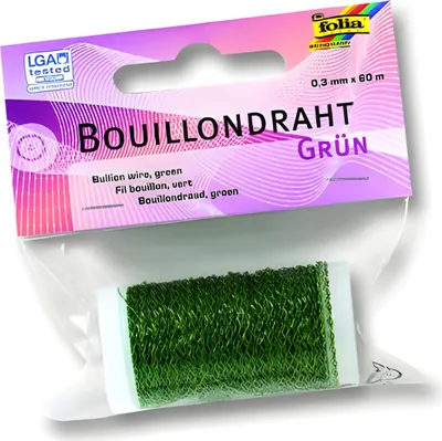 Produktbild von Bouillondraht, grün 0,3mm x 60m