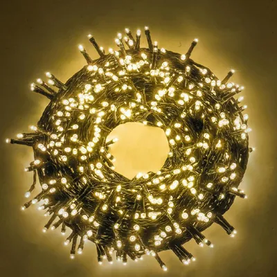 LED-Lichterkette 25 m, 500 warmweiße LEDs, IP44, 8 Modi