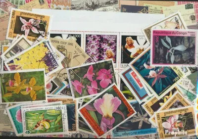 Produktbild von Briefmarken Motive 100 verschiedene Orchideen Marken