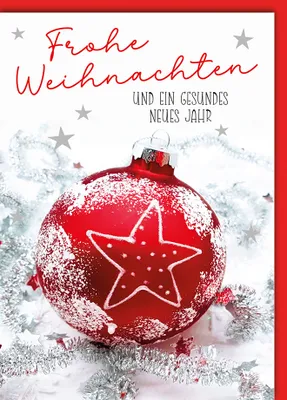 Produktbild von Weihnachten - Karte mit Umschlag - Rote Weihnachtskugel