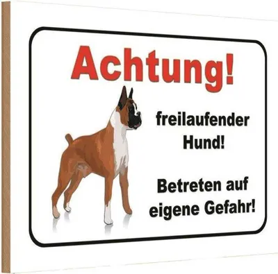 Produktbild von vianmo Holzschild 12x18 cm Achtung freilaufender Hund Warnschild Hinweisschild