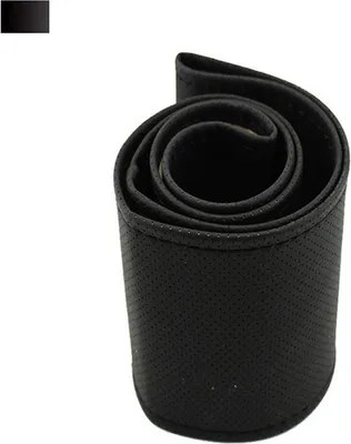 Image de Housse de Volant Microfibre Cuir Absorbant la Transpiration Respirant Voiture Noir_38cm