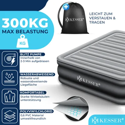 Produktbild von KESSER® Aufblasbare Matratze Luftbett mit integrierter elektrischer Pumpe, inkl. Aufbewahrungstasche