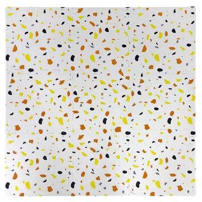 Zdjęcie produktu dla Mata edukacyjna, 90x90 cm, grube elementy puzzli z pianki (9 sztuk), Humbi, kolorowe plamy i wzory