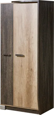 A full-shot of a wardrobe with a three-panel door design.