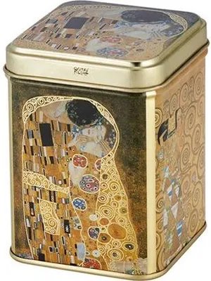 Produktbild von Dose "Klimt Kuss" 100g eckig, Stülpdeckel 98 x 65 x 65 mm