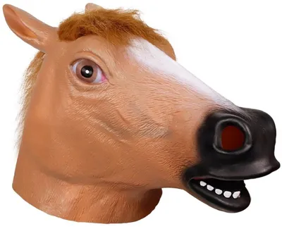 Image de Masque tête de cheval cheval fête déguisement latex